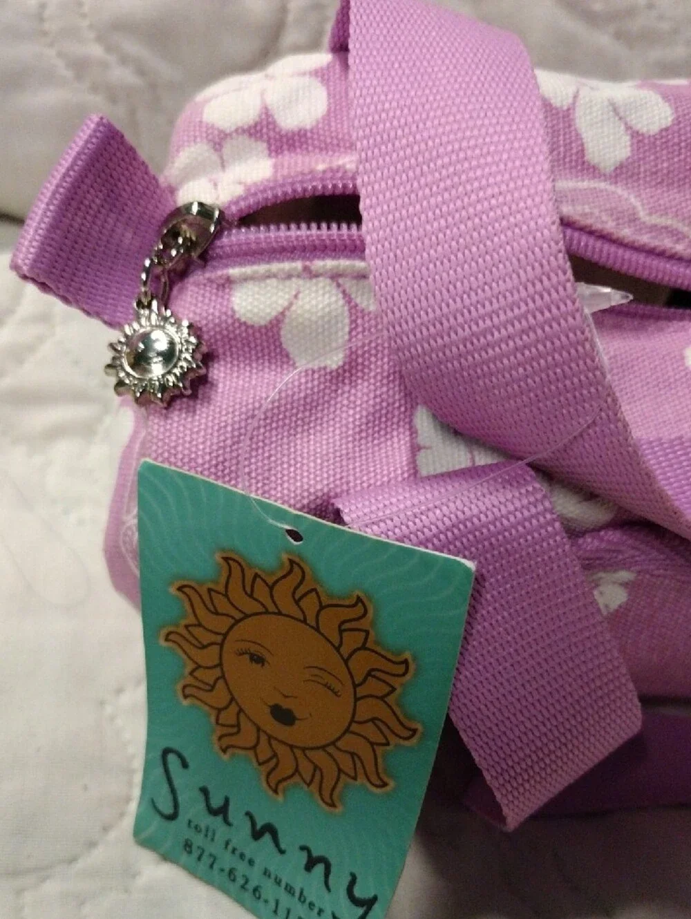 Sunny Girl Lilac Floral Canvas Tote Bag